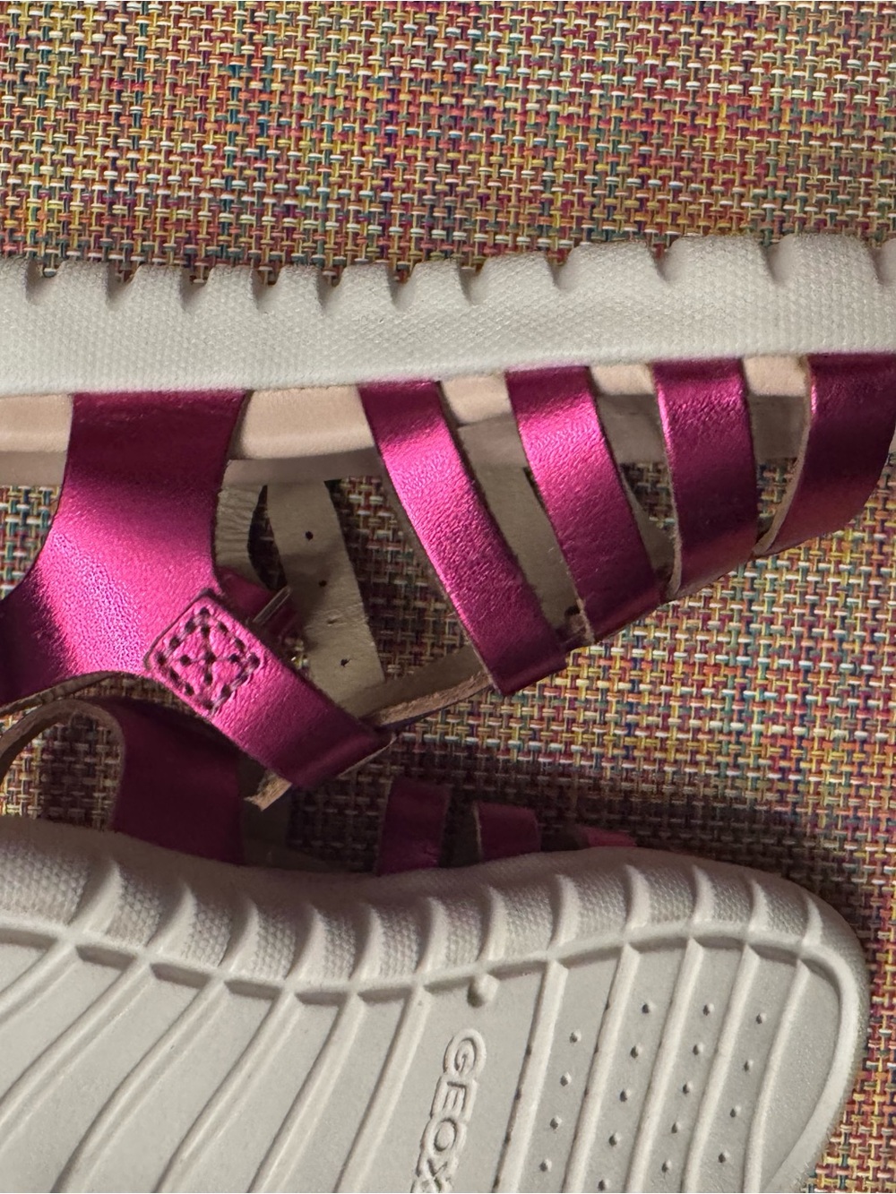 Geox Girls Metallic Pink Strappy Sandals - Brand New - Picture 4 of 7